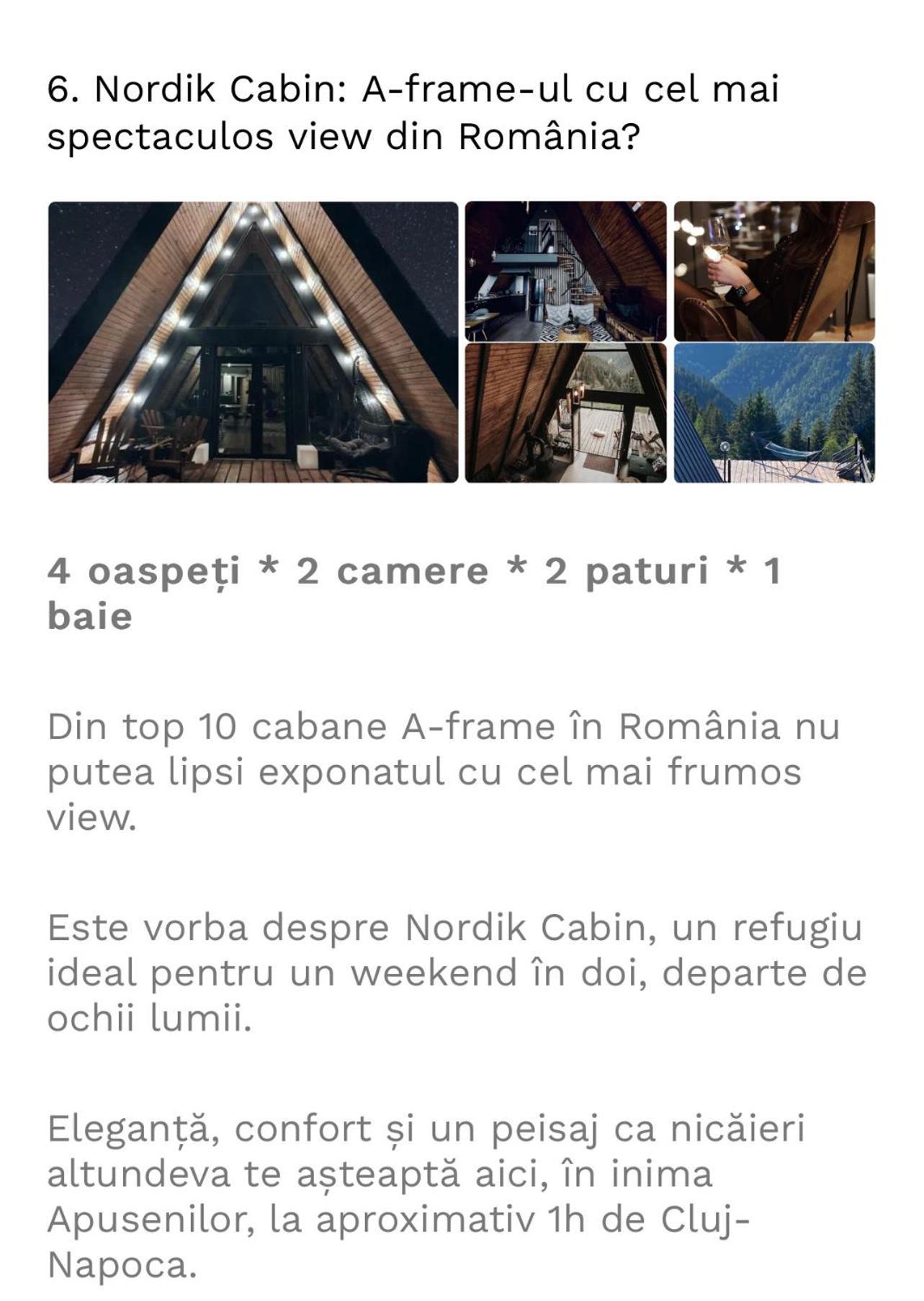 Nordik Cabin - Aframe With 2 Bedrooms Mărişel Dış mekan fotoğraf